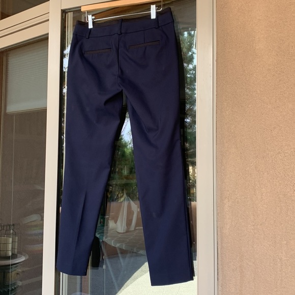 Ann Taylor Navy with black trim tuxedo style pants - Picture 3 of 10